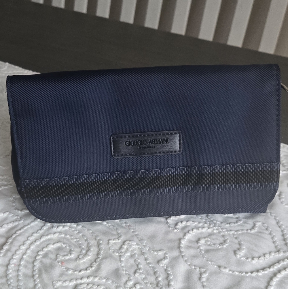 Giorgio Armani Men's Dark Blue Toiletry Bag
